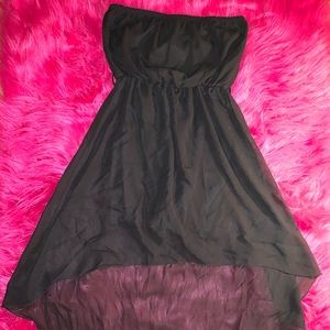 Strap less high low dress